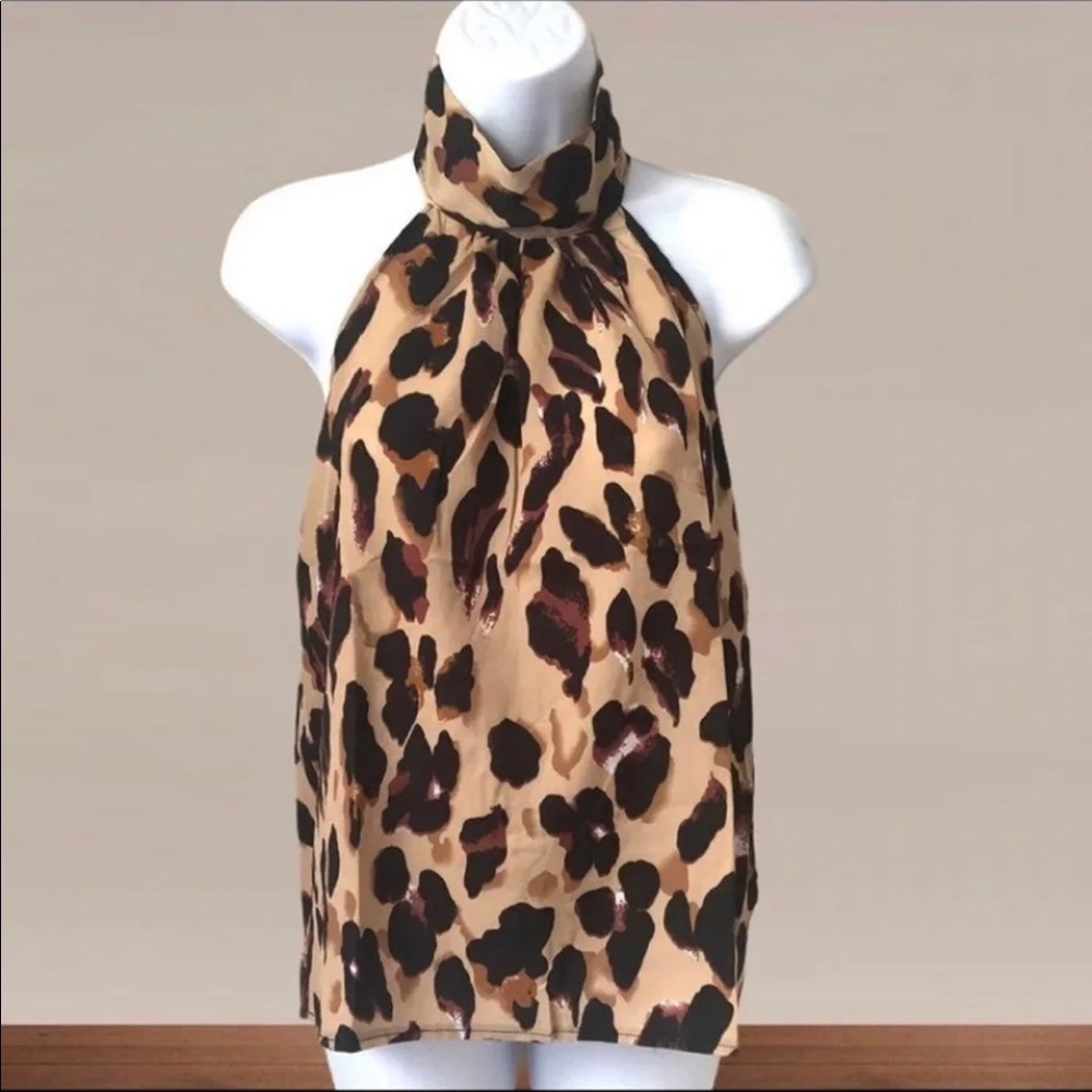 New Leopard print halter & bonus pink Summer tank - Picture 3 of 16